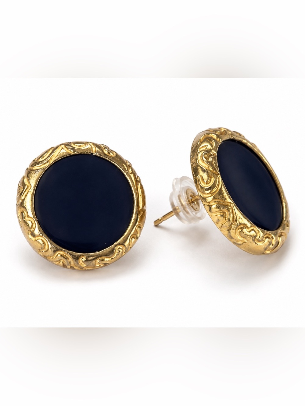 Dark Teal & Gold Earrings